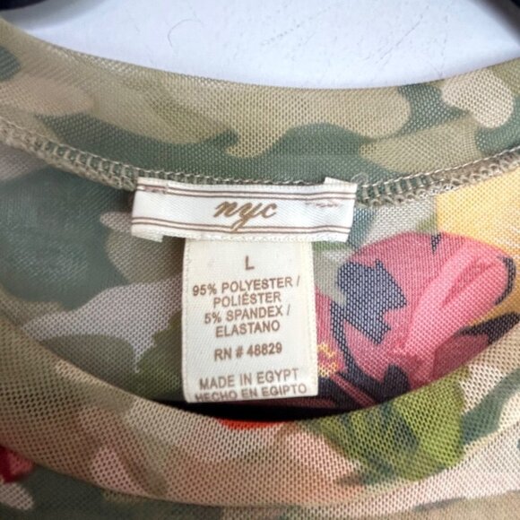 NYC‎ sheer/mesh floral camo swim cover up size large - Picture 7 of 8